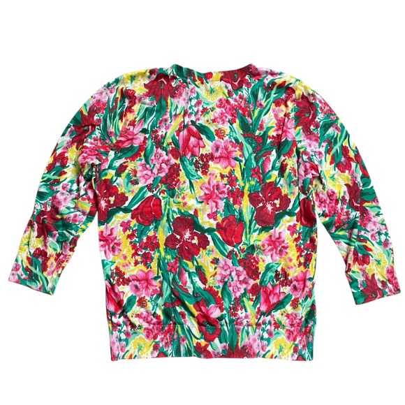 Talbots Floral Cardigan Sweater Women’s Medium - Picture 4 of 6